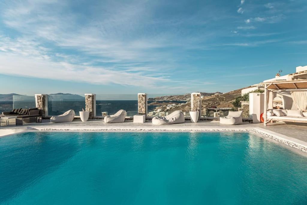 Mykonos Sea View Luxury Villa By Calypso Sunset Villas Mykonos Town Εξωτερικό φωτογραφία