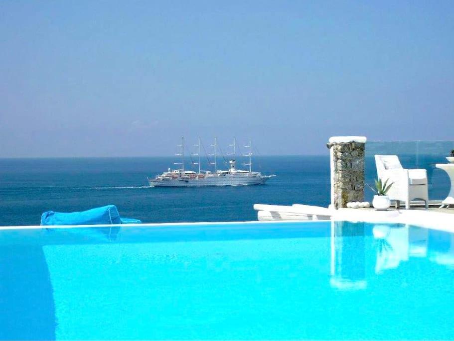 Mykonos Sea View Luxury Villa By Calypso Sunset Villas Mykonos Town Εξωτερικό φωτογραφία