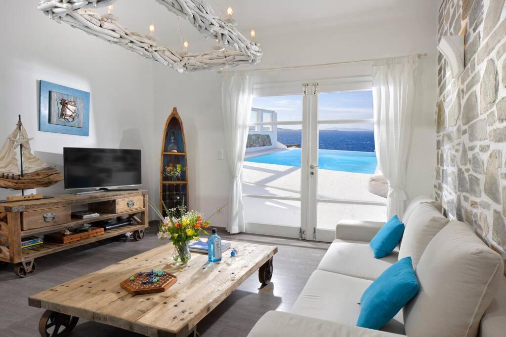 Mykonos Sea View Luxury Villa By Calypso Sunset Villas Mykonos Town Εξωτερικό φωτογραφία
