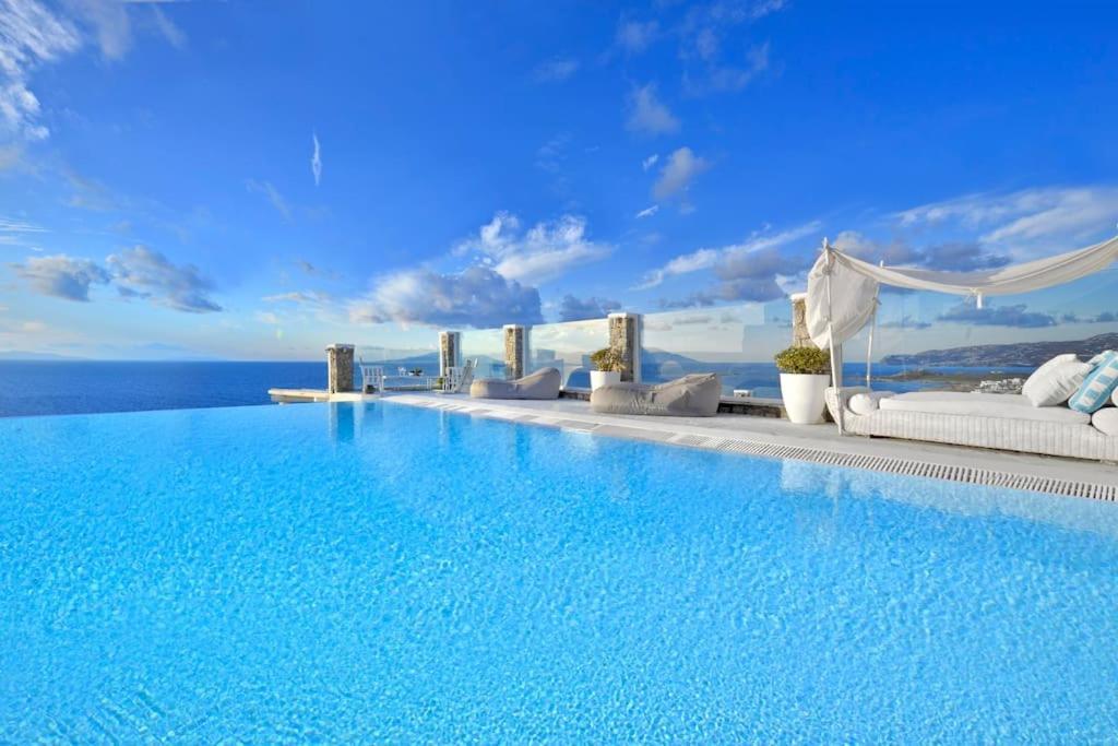 Mykonos Sea View Luxury Villa By Calypso Sunset Villas Mykonos Town Εξωτερικό φωτογραφία