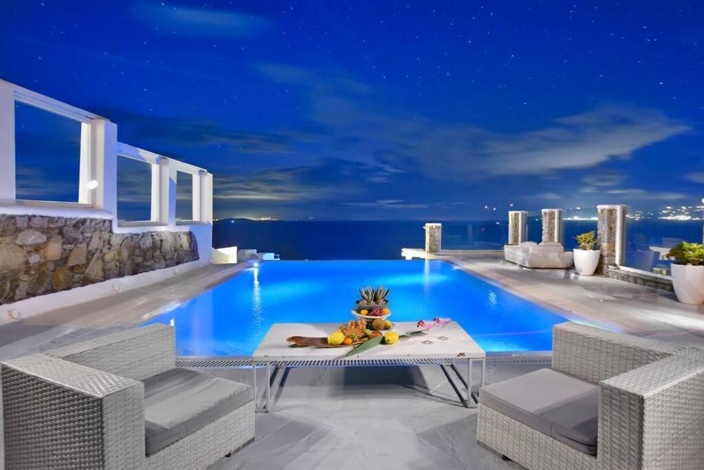 Mykonos Sea View Luxury Villa By Calypso Sunset Villas Mykonos Town Εξωτερικό φωτογραφία